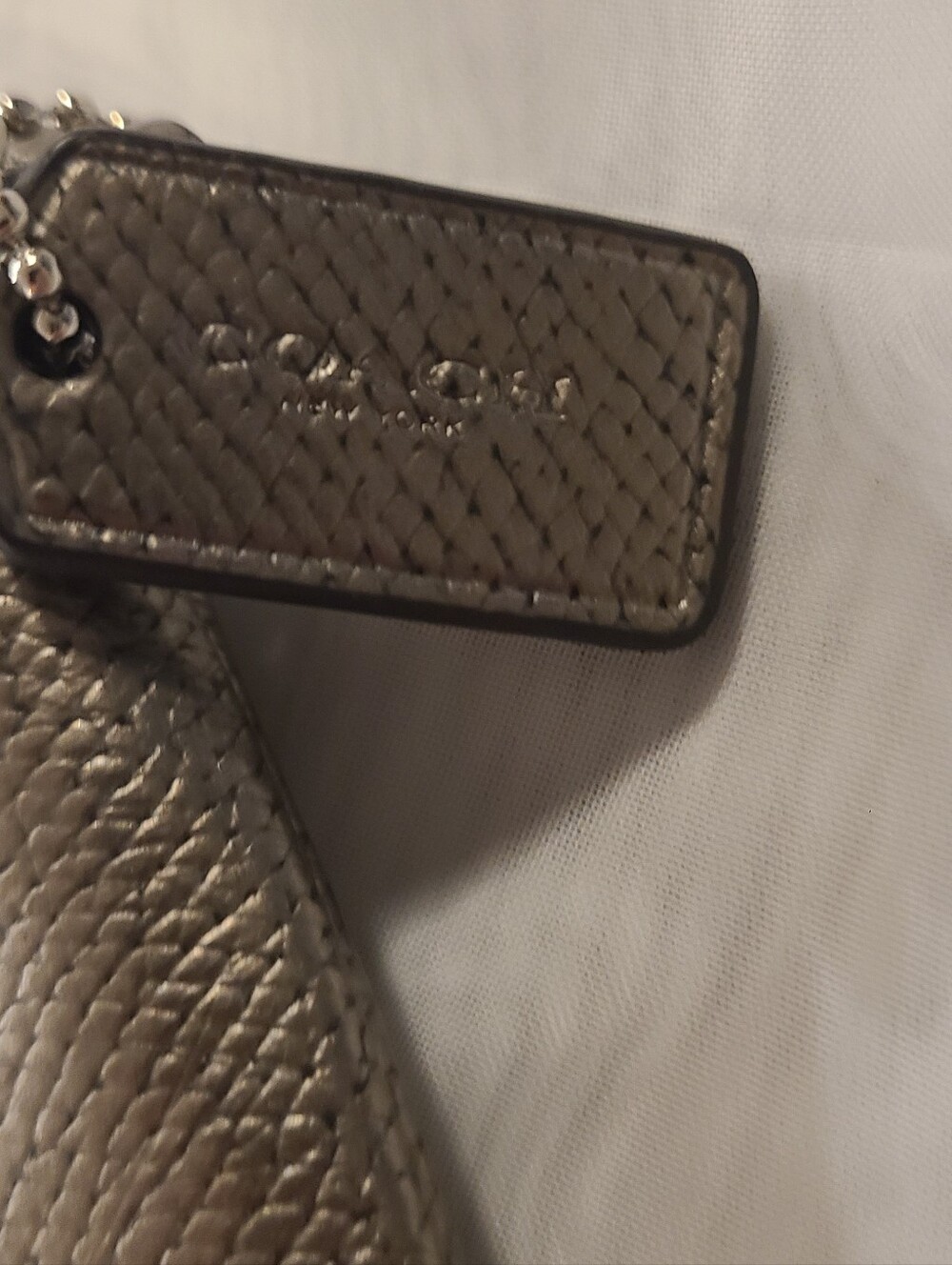 COACH Metallic Silver Leather Wristlet - Picture 12 of 12